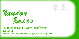 nandor raits business card